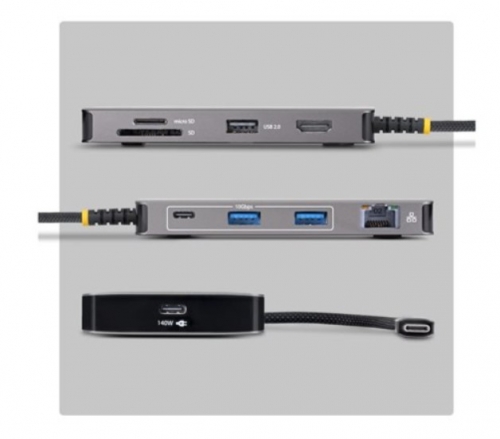 Hub / Adaptador Multiportas StarTech USB-C – HDMI 4K 60Hz – USB 10Gbps – 140W PD – GbE – SD/microSD – 305B-USBC-MULTIPORT