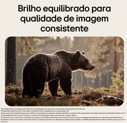 Monitor Smart LG 24U511SB-B – 24" IPS FHD, 120 Hz, webOS, HDMI, USB e Colunas