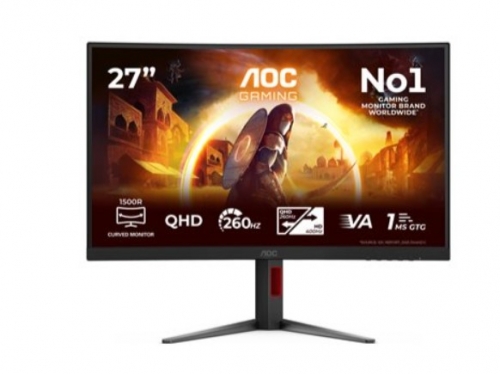 Monitor Gaming AOC CQ27G4Z2 - 27" QHD Curvo Fast VA, 260 Hz, 1 ms, DisplayHDR 400, Adaptive-Sync