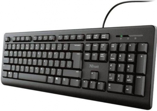 Teclado Trust TK-150 – USB, Layout Português, Tamanho Completo, Preto – 26355