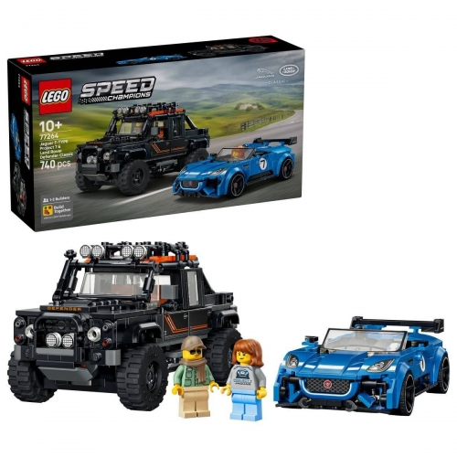 LEGO® Speed Champions Jaguar Project 7 e Land Rover Defender (77264) – Duas Lendas Britânicas em Miniatura