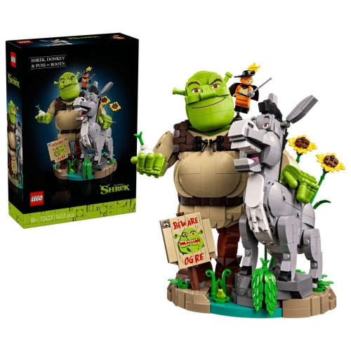 LEGO® Shrek™ Shrek, Burro e Gato das Botas (72423) – A Magia do Pântano em Construção LEGO®