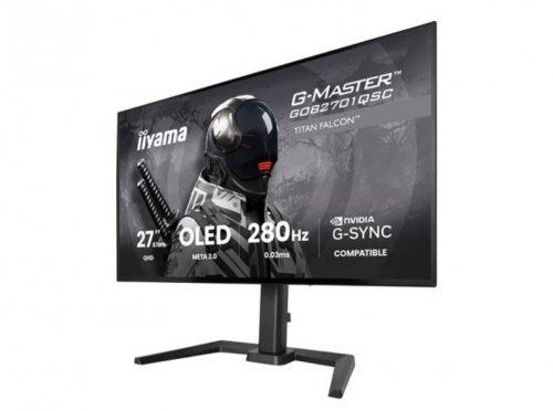 Monitor OLED gaming 27" iiyama G-MASTER Titan Falcon GOB2701QSC-B1 QHD @ 280 Hz HDMI, DisplayPort preto