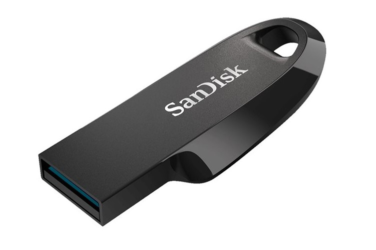 Pen drive USB 3.2 Gen 1, 32 GB, com velocidade de leitura até 100 MB/s, compacto e com argola integrada para transporte, preto. – SanDisk SDCZ550-032G-G46