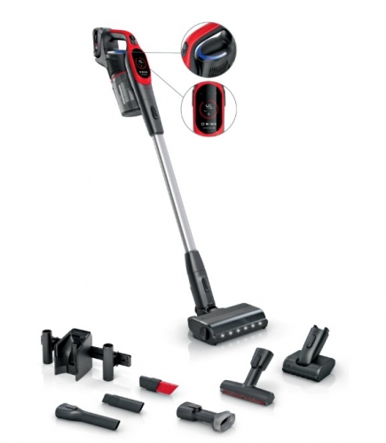 Aspirador Vertical Sem Fios Bosch BBS931PET Unlimited 9 ProAnimal Vermelho