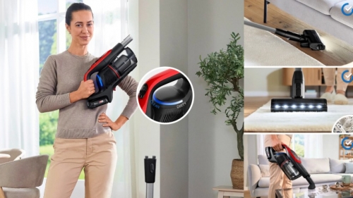 Aspirador Vertical Sem Fios Bosch BBS931PET Unlimited 9 ProAnimal Vermelho