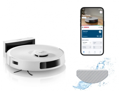 Aspirador Robô Bosch BCRC1W Spotless com Função Aspiração e Lavagem