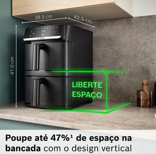 Fritadeira Air Fryer Bosch MAFD661B4 Série 6 12L 2800W Dupla Gaveta
