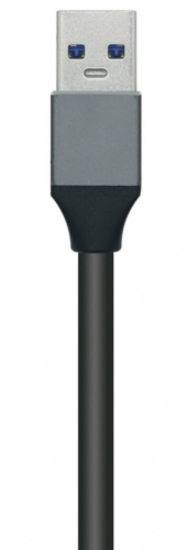 HUB AISENS A106-0507- USB 3.0 ALUMINIO TIPO A/M-4XTIPO A/H GRIS 10CM