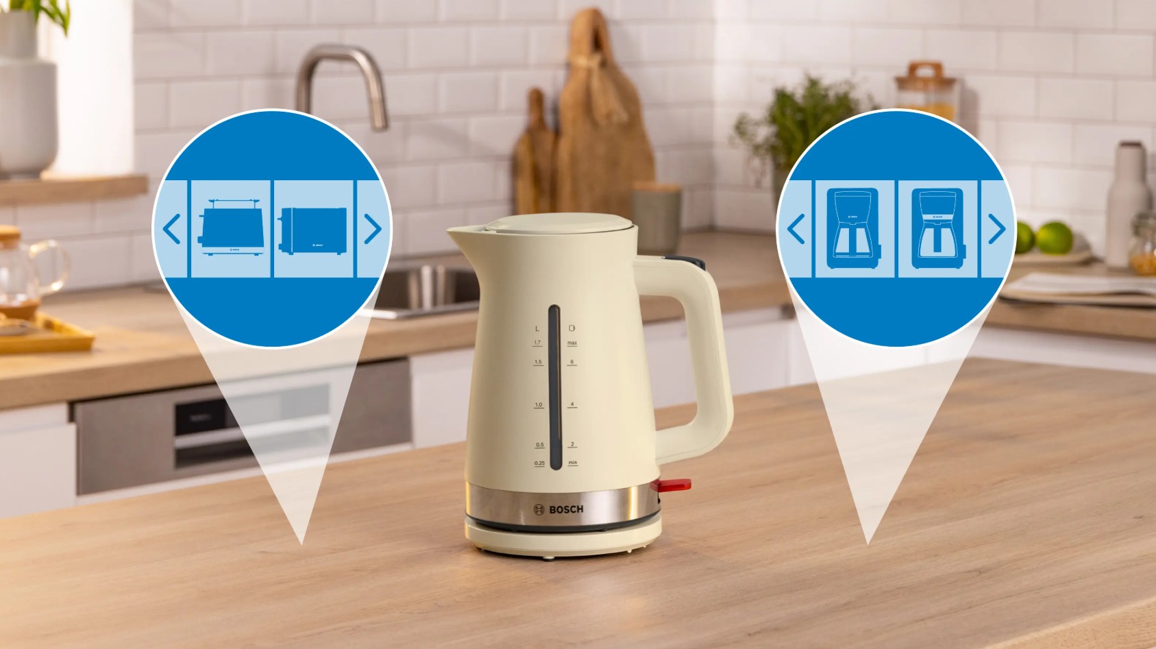 Jarro elétrico Bosch TWK4M227 MyMoment 1,7 L 2400 W bege