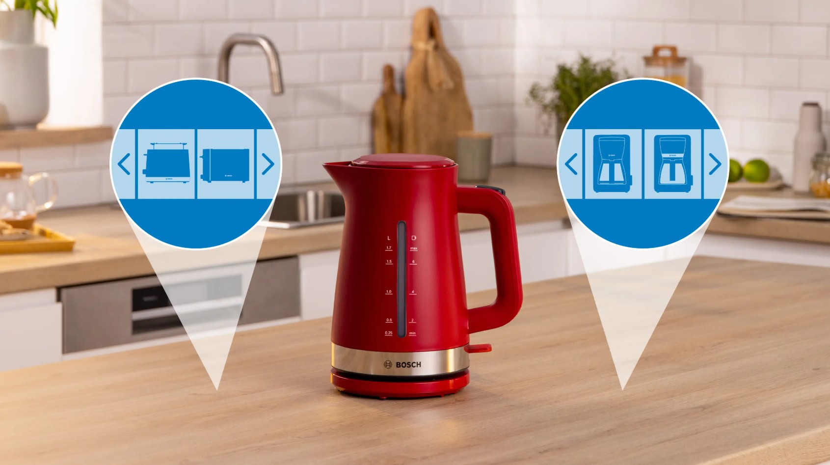 Jarro elétrico Bosch TWK4M224 MyMoment 1,7 L 2400 W vermelho