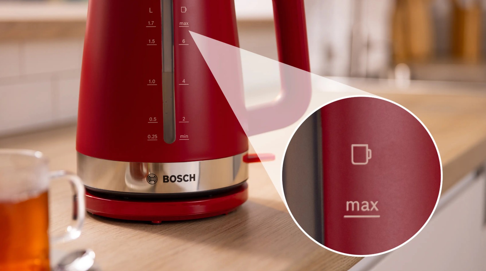 Jarro elétrico Bosch TWK4M224 MyMoment 1,7 L 2400 W vermelho