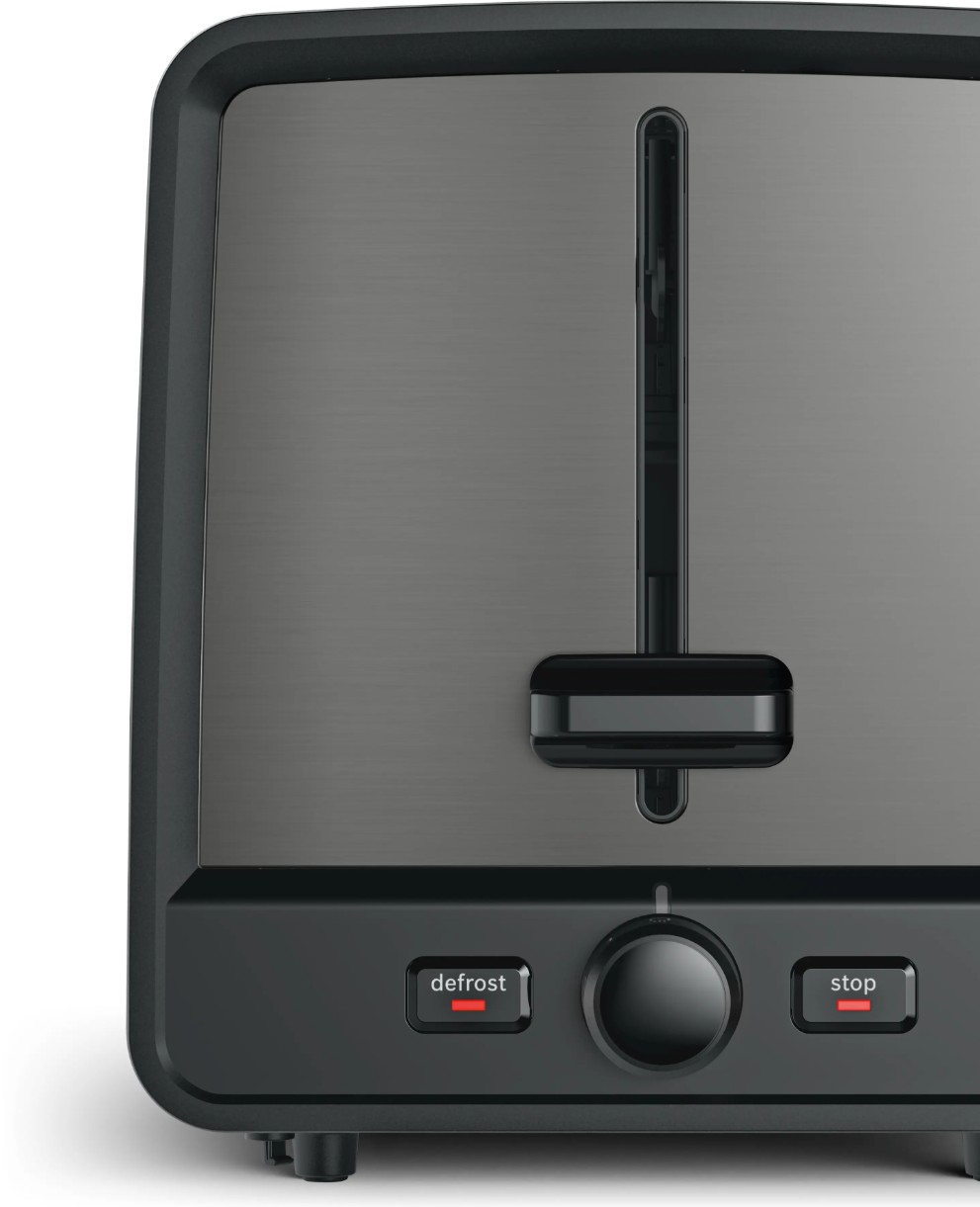 Torradeira Bosch DesignLine TAT5P425, 2 fatias, 970 W, Inox, Cinzento. 