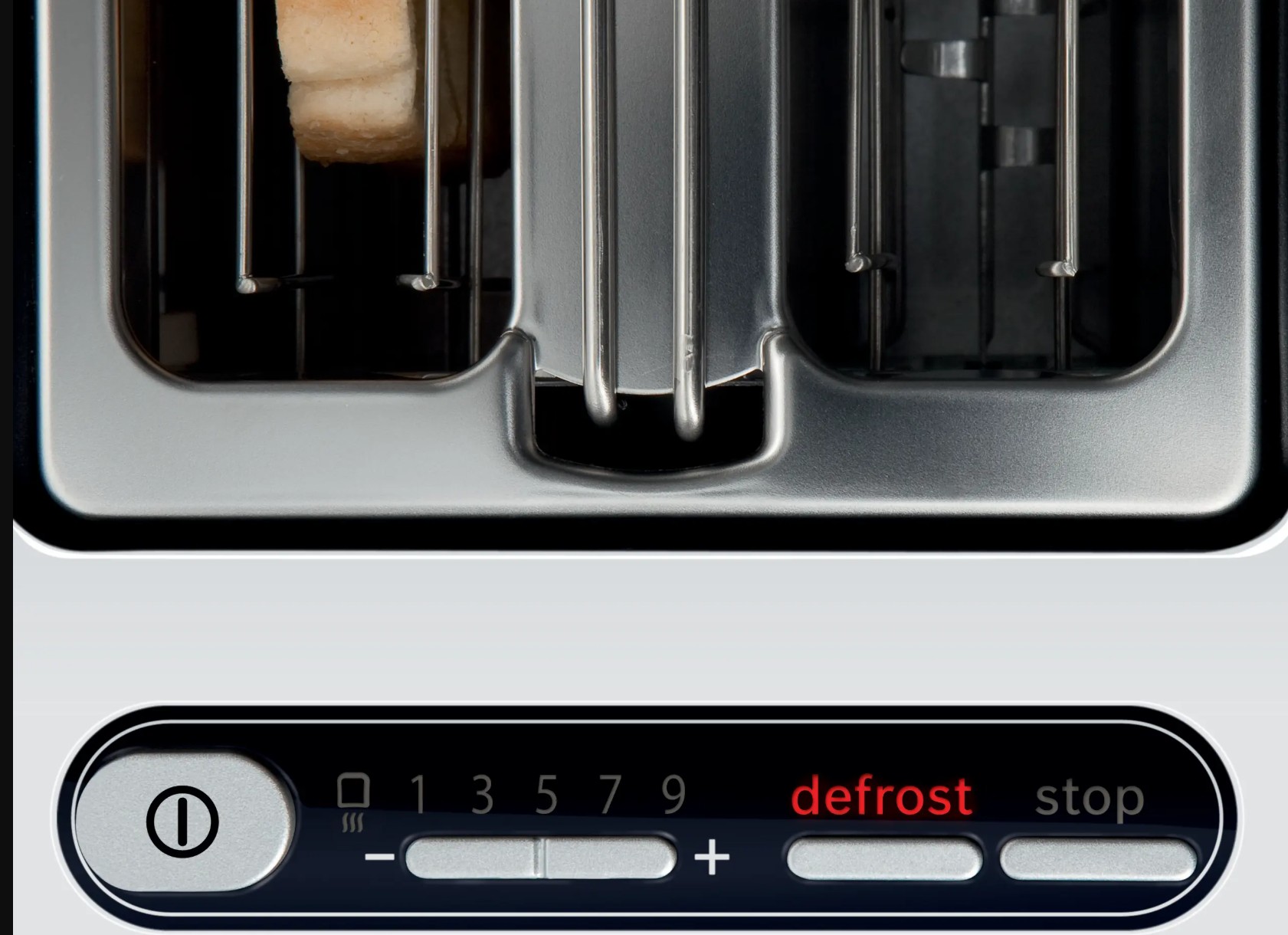 Torradeira Bosch Styline TAT8611N, 2 fatias, 860 W, 9 níveis, LED, Branco/Inox. 