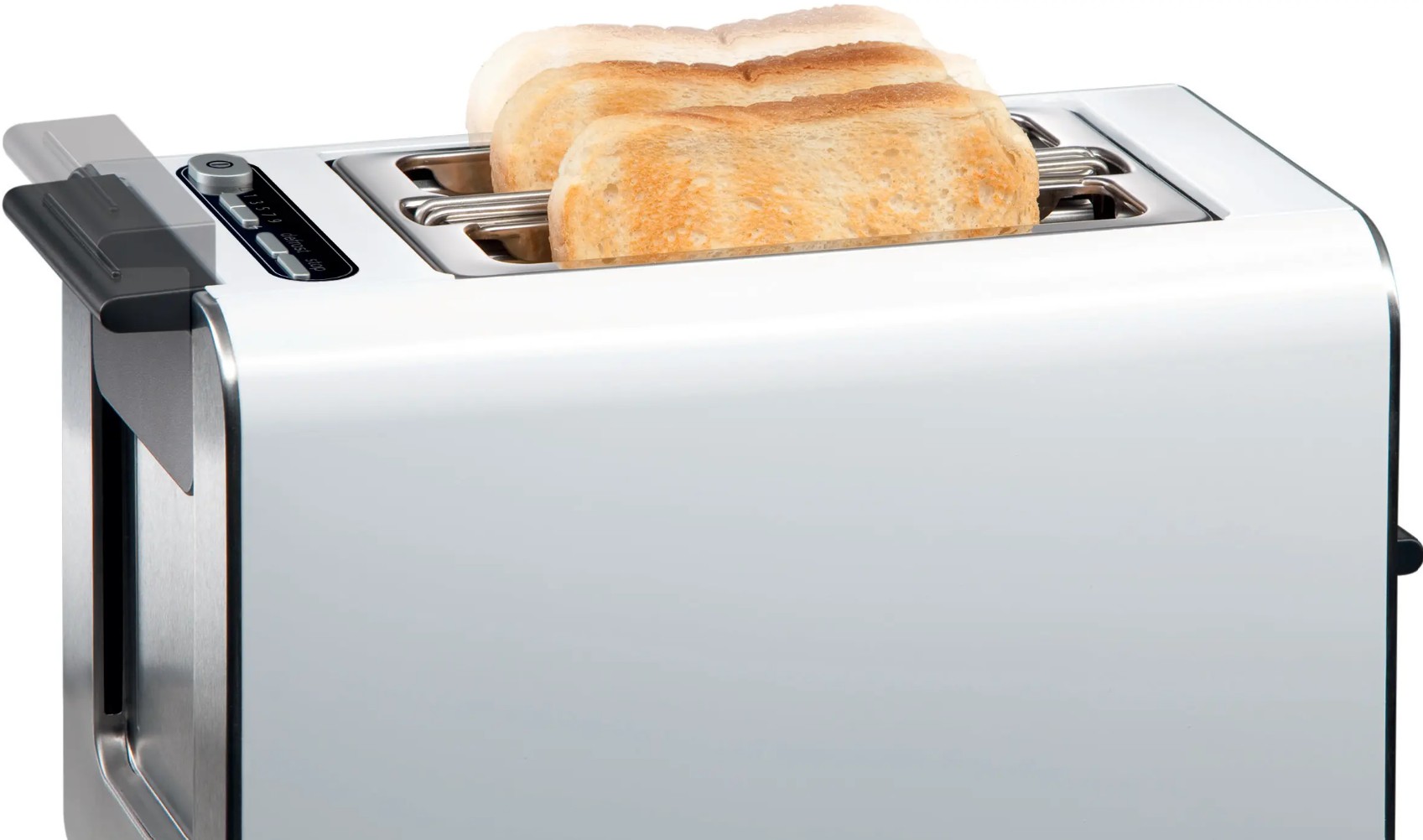 Torradeira Bosch Styline TAT8611N, 2 fatias, 860 W, 9 níveis, LED, Branco/Inox. 
