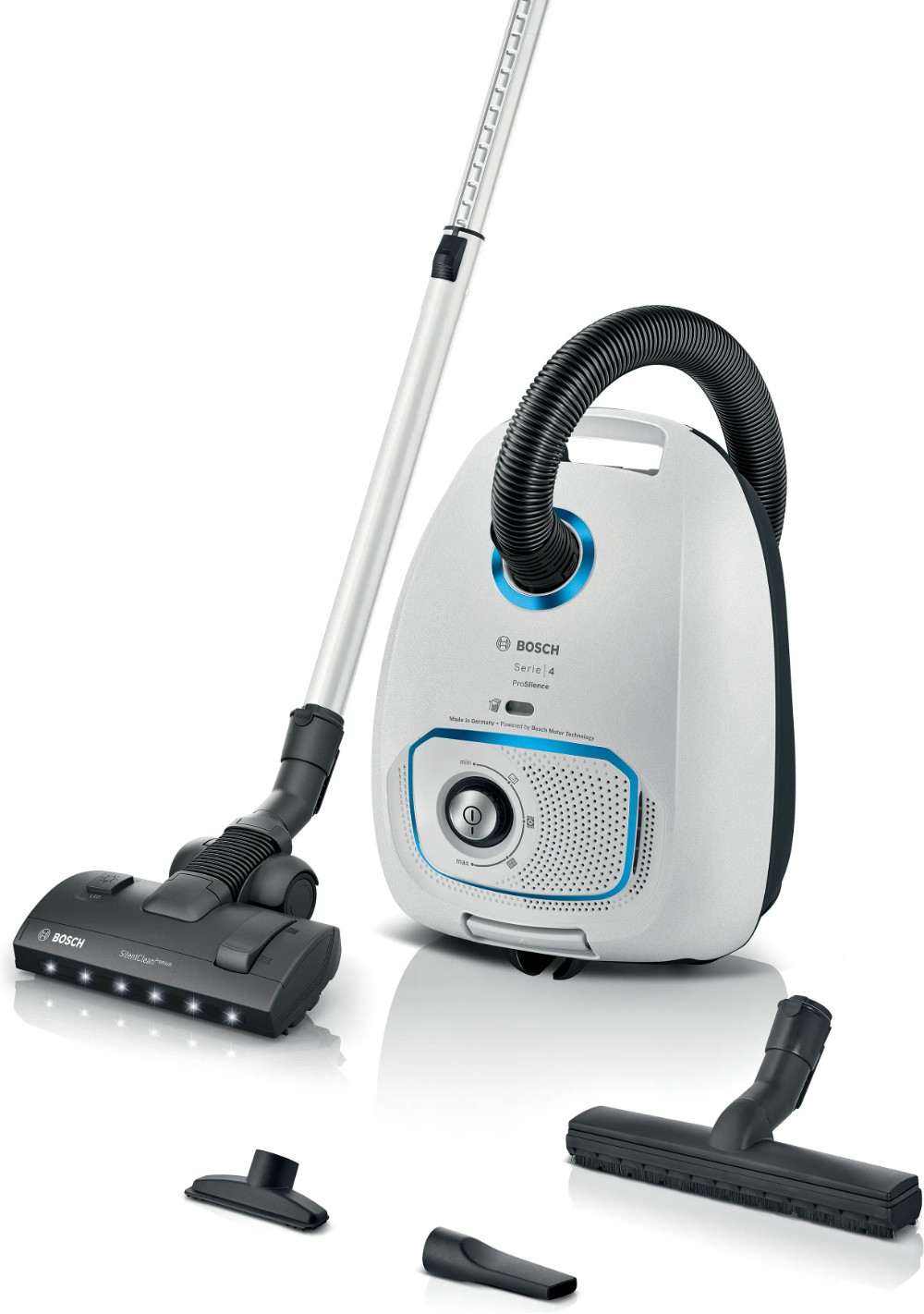 Aspirador BOSCH BGL41SIL0L c/ saco, ProSilence, 4 L, 11 m