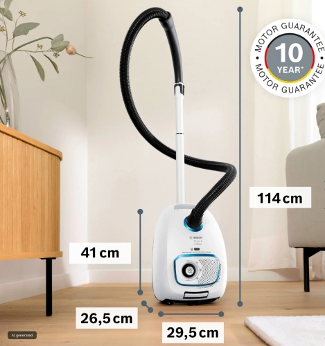 Aspirador BOSCH BGL41SIL0L c/ saco, ProSilence, 4 L, 11 m