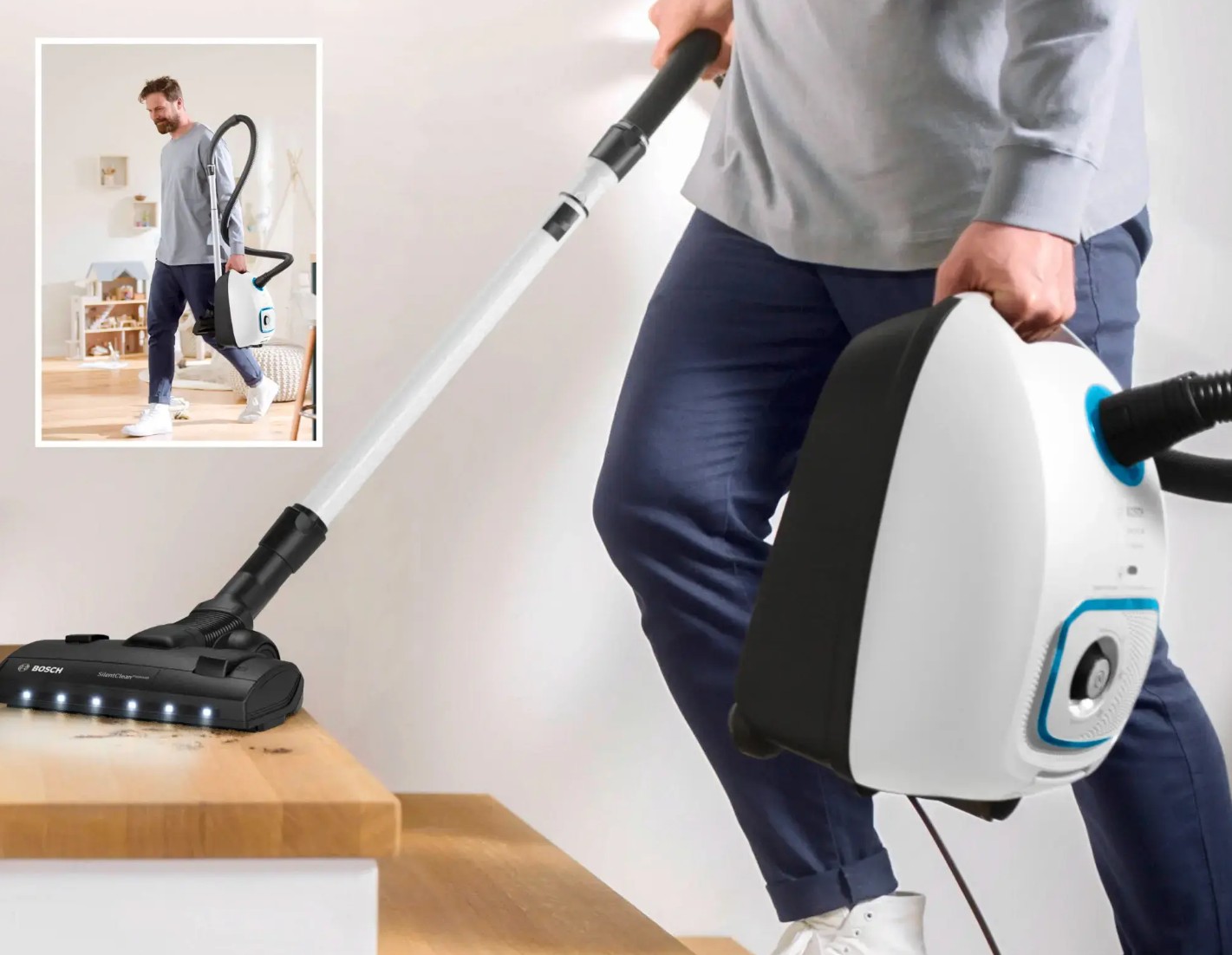 Aspirador BOSCH BGL41SIL0L c/ saco, ProSilence, 4 L, 11 m