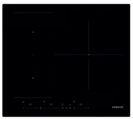 Placa de Indução de Encastre INFINITON IND3BK8S32 – 3 Zonas, 7400 W