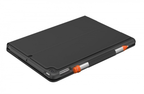 Teclado Logitech Slim Folio (920-011427) – Capa com Teclado Sem Fios Bluetooth LE para iPad, QWERTY Italiano, Cinzento Oxford