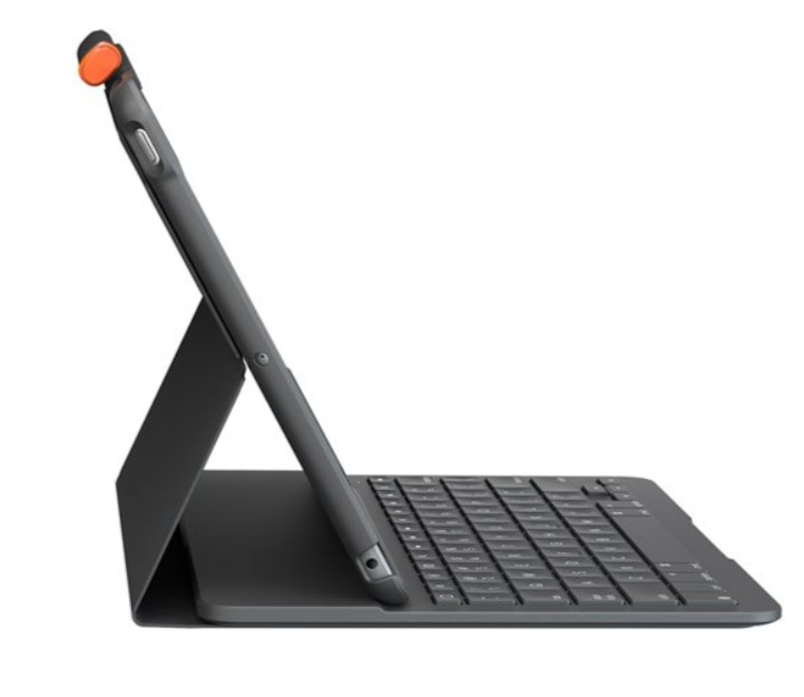 Teclado Logitech Slim Folio (920-011427) – Capa com Teclado Sem Fios Bluetooth LE para iPad, QWERTY Italiano, Cinzento Oxford