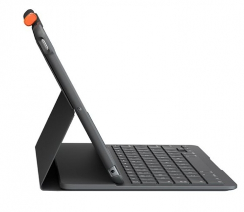 Teclado Logitech Slim Folio (920-011427) – Capa com Teclado Sem Fios Bluetooth LE para iPad, QWERTY Italiano, Cinzento Oxford