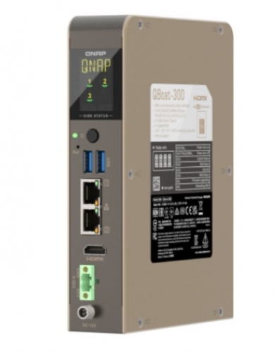 NAS Industrial QNAP QBoat-300 – 3 Baías, Fanless, DIN-Rail, ARM, 2× Gigabit Ethernet