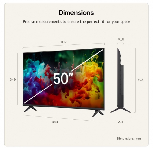 TV LG 50QNED72B6B – 50" QNED Mini LED 4K AI Smart TV | α7 AI Processor 4K | webOS | HDR10