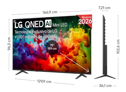 TV LG 75QNED72B6A – 75" QNED 4K Smart TV | webOS 25 | HDR10 | AI α7 Gen8