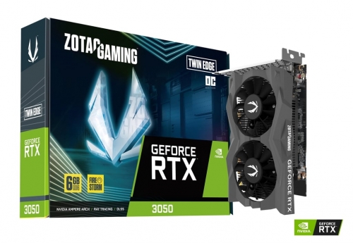 Placa Gráfica ZOTAC GAMING GeForce RTX 3050 Twin Edge OC 6GB GDDR6 PCIe 4.0 - ZT-A30510H-10L
