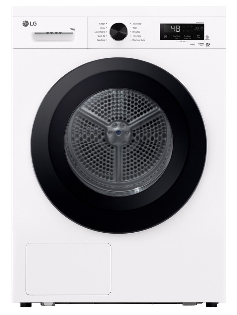 Máquina de Secar Roupa LG RHX1009NWK, 9 kg, Bomba de Calor, Wi-Fi, Sensor Dry, Condensador Autolimpante, Classe C