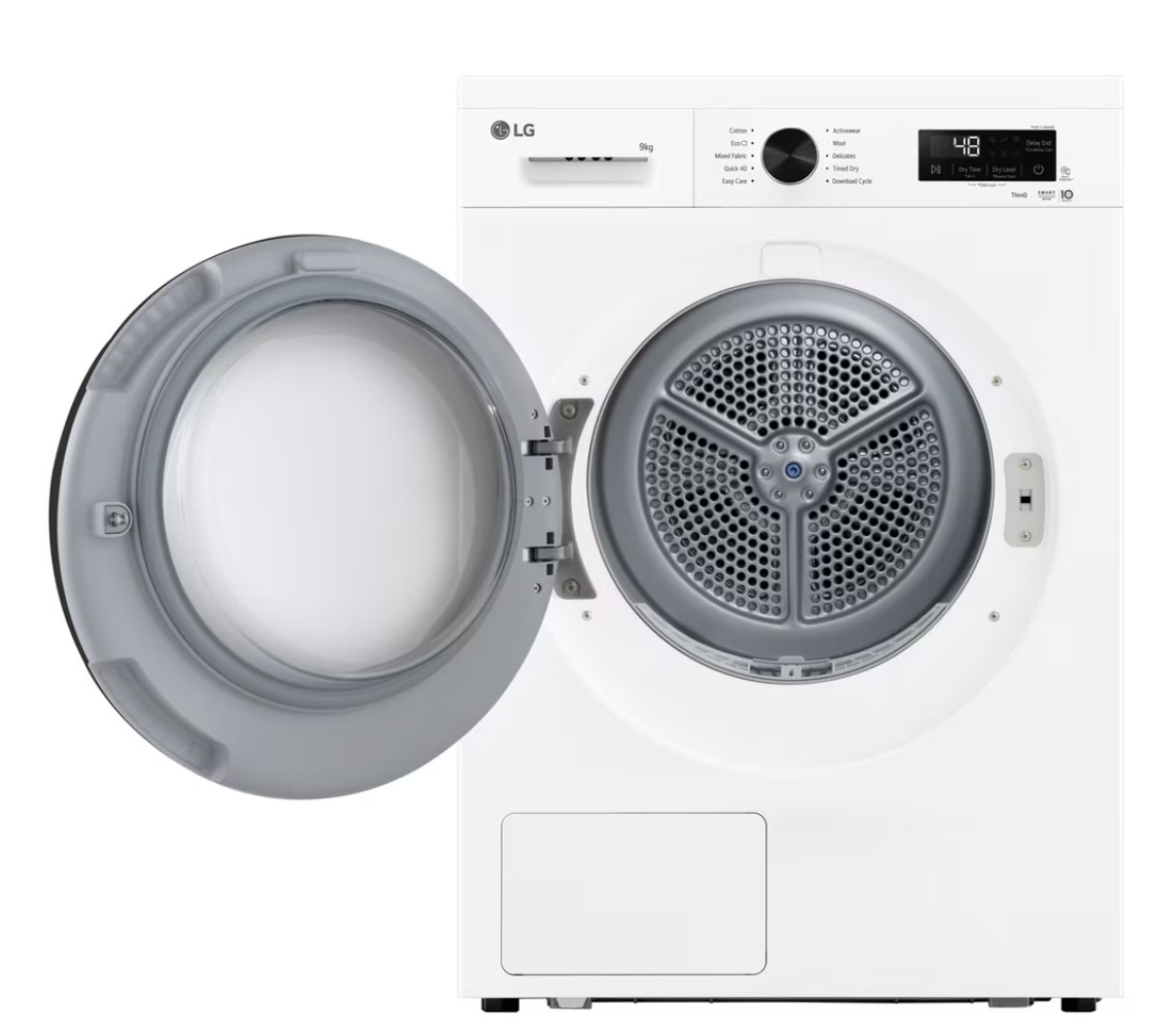 Máquina de Secar Roupa LG RHX1009NWK, 9 kg, Bomba de Calor, Wi-Fi, Sensor Dry, Condensador Autolimpante, Classe C