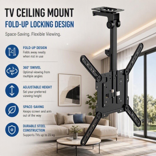 Suporte de Teto Ewent EW1511 para TV 23"–55" até 20 kg Dobrável