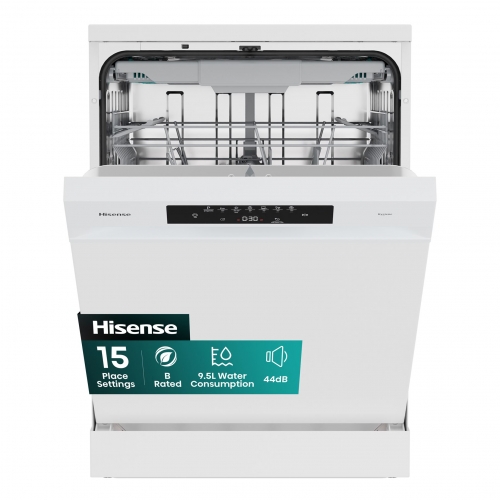 Máquina de Lavar Loiça Hisense HS643B90W, 60 cm, 15 Serviços, Classe Energética B, Branco