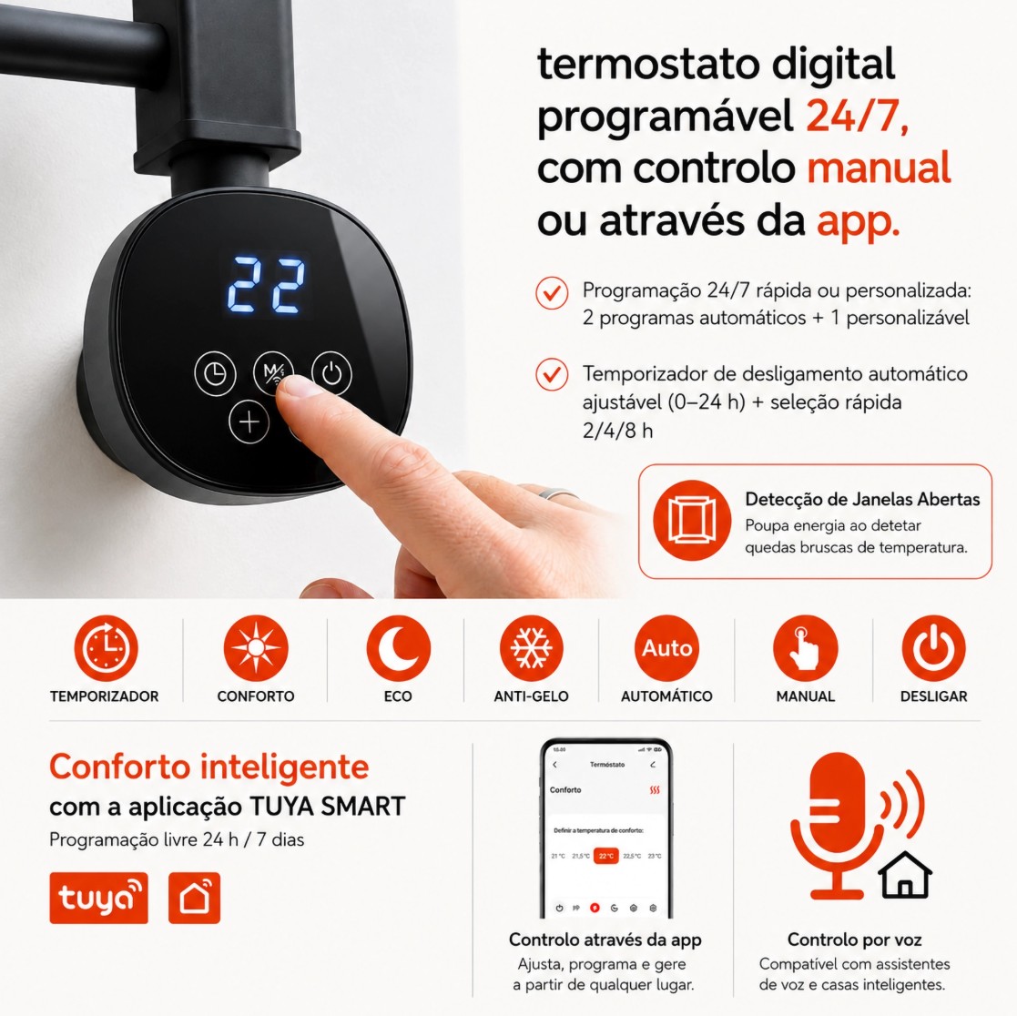 Toalheiro Elétrico HJM NYRA 1000 W Preto