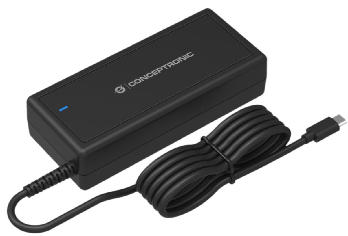 Carregador Portátil Universal Conceptronic GaN USB-C 90W – OZUL10BE