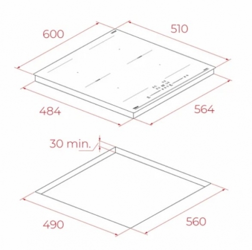 Placa de Indução TEKA IBF 66215 SSM BK, Flex, 60 cm, 4 Zonas