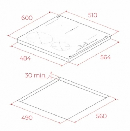 Placa de Indução TEKA IBF 64215 SSM BK, Flex, 60 cm, 4 Zonas