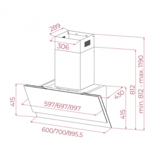 Exaustor de Chaminé TEKA DVM 67370 TOS WH, 60 cm, Branco, EcoPower