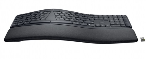 Teclado Logitech Ergo Series ERGO K860 - full size sem fios 2.4 GHz, Bluetooth 5.0 LE Alemão grafite - 920-010345