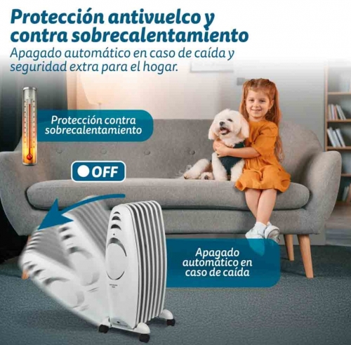 Radiador GRUNKEL RAC-7EFIHEAT - elétrico a óleo com 7 elementos de aquecimento, 1500 W, 3 níveis de potência