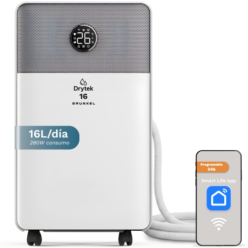 Desumidificador Grunkel DH-16DT 16L/dia Wi-Fi Depósito 2L Branco