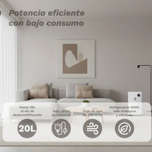 Desumidificador GRUNKEL DH-20DT – 20L/24h, Depósito 5,5L, Wi-Fi