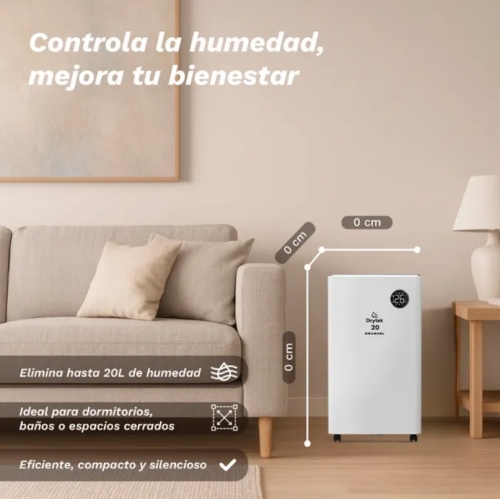 Desumidificador GRUNKEL DH-20DT – 20L/24h, Depósito 5,5L, Wi-Fi