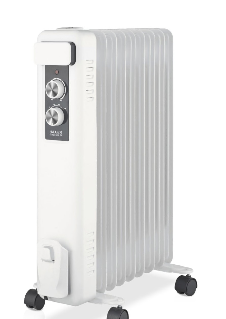 Aquecedor a Óleo HÆGER Elegance IX — Radiador Elétrico para Aquecimento Doméstico Branco