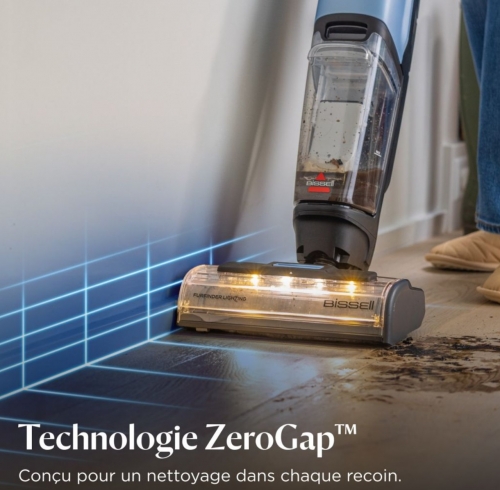 Aspirador BISSELL CrossWave EdgeFind Select 4136N  - Lava e Aspira Multissuperfícies com Fio, Tecnologia ZeroGap e FurFinder LED