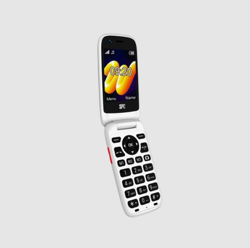 Telemóvel SPC Wild Star 2346B - 4G com Tampa, Ecrã Duplo 2,8" + 1,4", GPS, Câmara 2MP, Botão SOS, SPC Circles, Rádio FM, 1400mAh, Branco