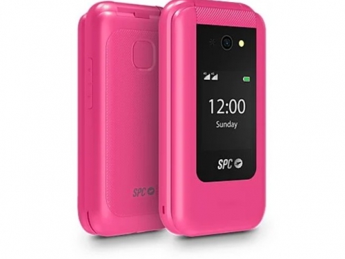 Telemóvel Sénior SPC Wild 2336P - 4G Dual SIM, Ecrã 2,8" + Ecrã Externo 1,77", Câmara 2MP, Botão SOS, Rádio FM, 1600mAh, Rosa