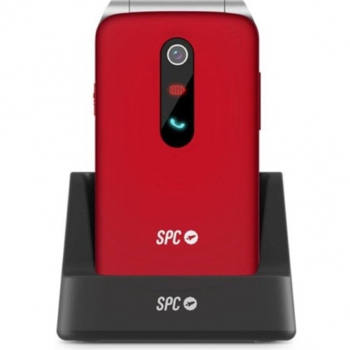 Telemóvel SPC Stella 3 Vermelho 4G – Botão SOS, Base de Carregamento e Teclas Grandes
