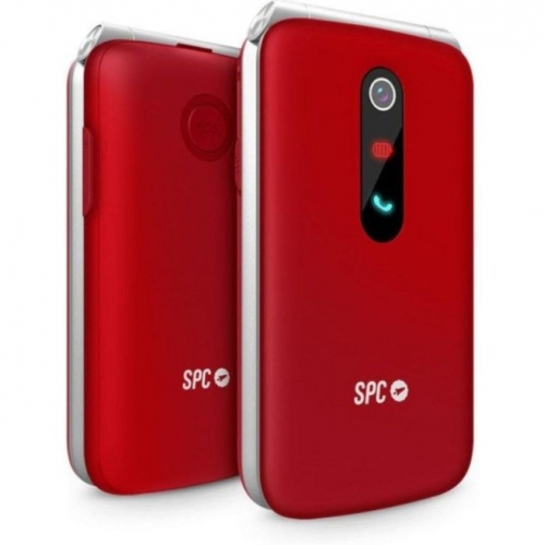 Telemóvel SPC Stella 3 Vermelho 4G – Botão SOS, Base de Carregamento e Teclas Grandes